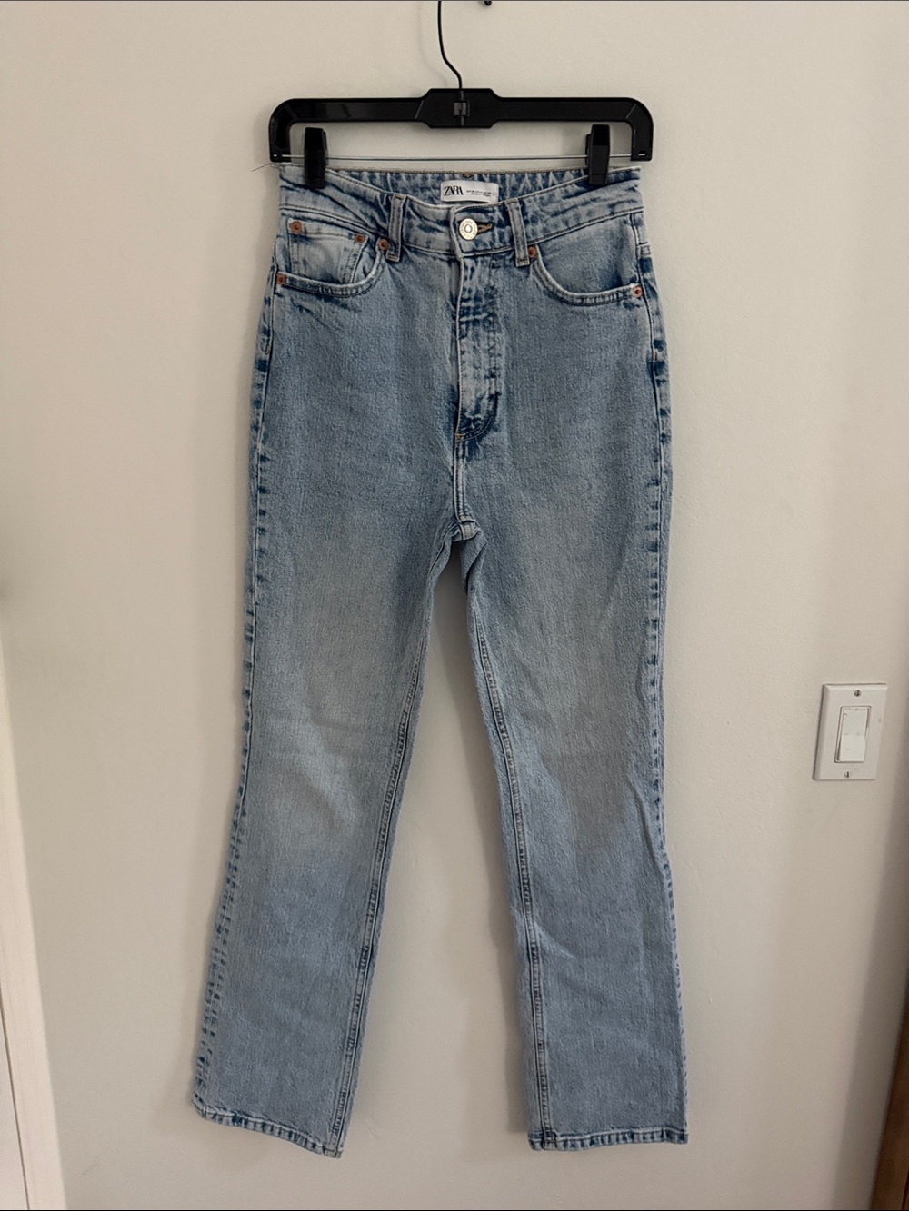 Zara Pale Blue Straight-Leg Jeans